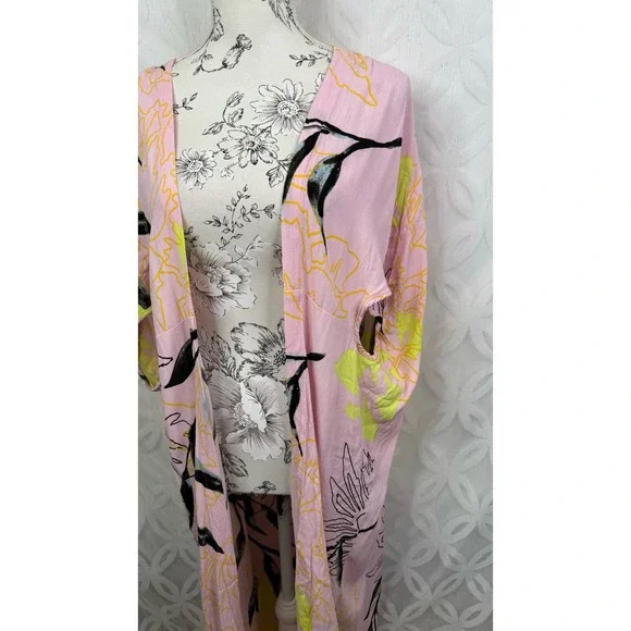 Anthropologie Pastel Floral Kimono Cardigan - Picture 7 of 12